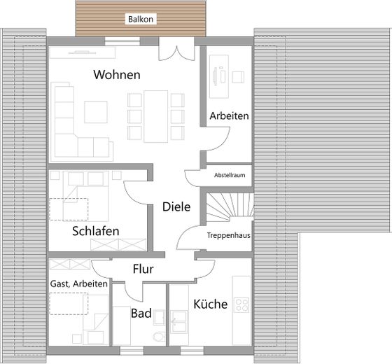Bezugsbereit: 4-Zimmer Eigentumswohnung mit Balkon in ruhiger Lage in Keldenich – Grundriss DG
