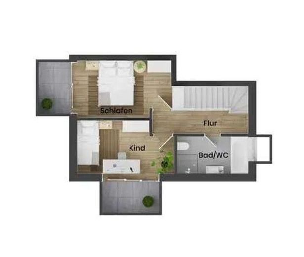 Moderne Garten- Maisonette mit außergewöhnlichen Lichthöfen – KG Grundriss