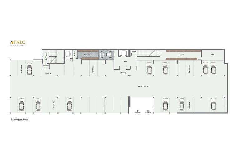Solides Gewerbeinvestment - Zentrale Lage, starke Mieter, sichere Perspektive – Grundriss 1. Untergeschoss