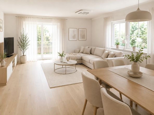 Gartenwohnung, wohnen fast wie im eigenen Haus - komplett renoviert – Bild ist mit KI erstellt.