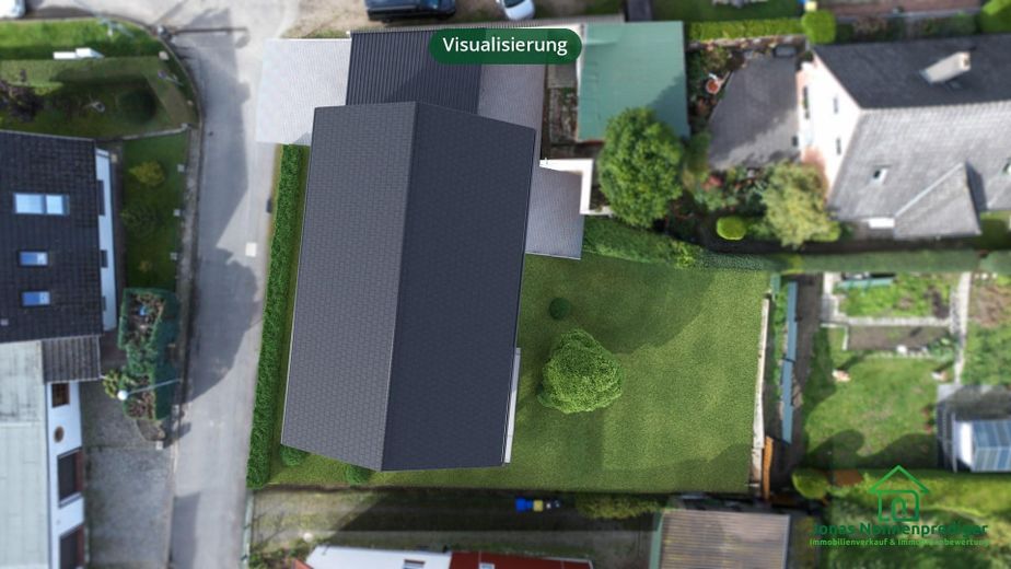 Baugrundstück mit Baugenehmigung für ein Wohnhaus mit 2 WE - für den Käufer provisionsfrei – Visualisierung: von oben