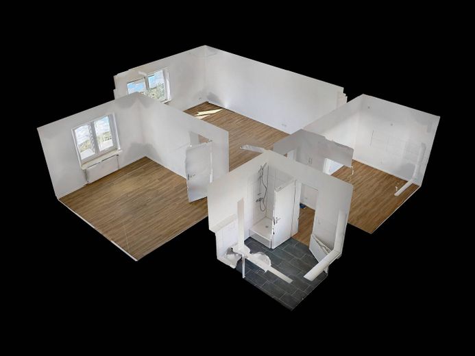 Große 2-Zi.-Whg. mit BALKON und viel Lichteinfall – 3D-Ansicht Grundriss
