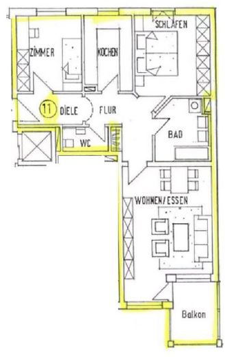 Modern and commission-free apartment on Eselsberg with south-facing balcony and near the university – Grundriss