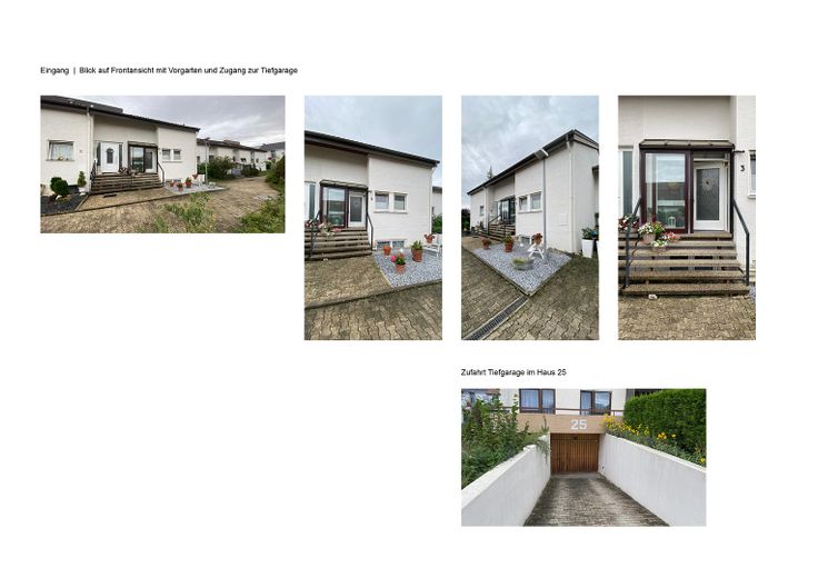 Frontansicht und Garagenzugang