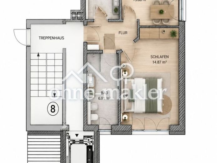 Abitare con ASCENSORE Appartamento ristrutturato di 2 locali con ampio balcone/doccia moderna/cucina integrata/accesso senza barriere – Foto 1