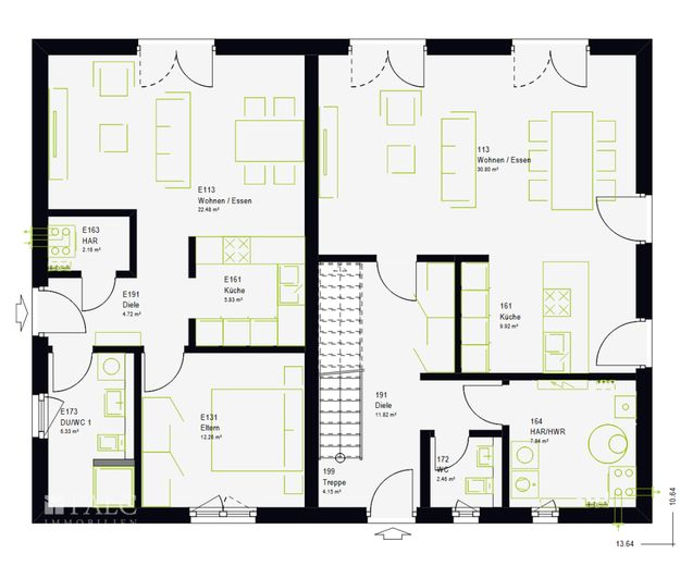 Mehrgenerationenhaus - Gemeinsam leben und eigenständig wohnen – Grundriss Erdgeschoss
