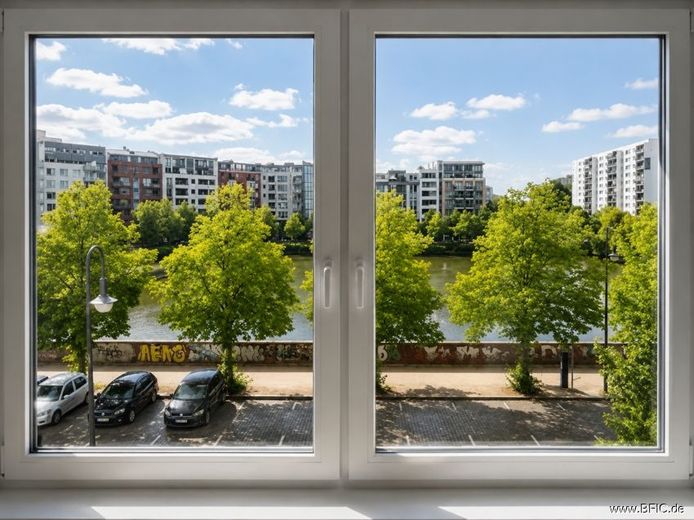 Balkon-Ausblick auf Engelbecken und Michaelkirchplatz - 3-Zimmer-Wohnung, bezugsfrei in Kürze – Blick aus dem Fenster