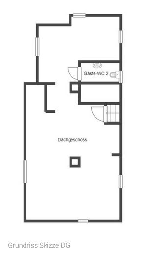 5 1/2 Zimmer Wohnung in ruhig gelegenem Zweifamilienwohnhaus mit sonnigem Garten – Grundriss DG