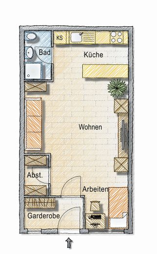 WOB-Sülfeld: 1 Zimmer Appartment mit 43 m2 – Foto 10