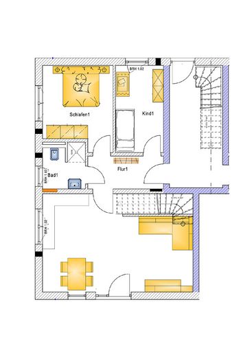 Sonnige 4-Zimmer Wohnung // Garten, EBK und hohen Decken // Neubau in Langenbach – Grundriss I