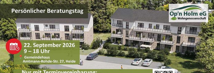 Op'n Holm - 4-Zimmer - Süd-West-Terasse - private Wohngenossenschaft – Beratungstag
