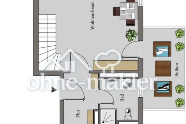 Modern 2.5-room maisonette apartment with south-facing balcony & walk-in closet in Münster-Hiltrup