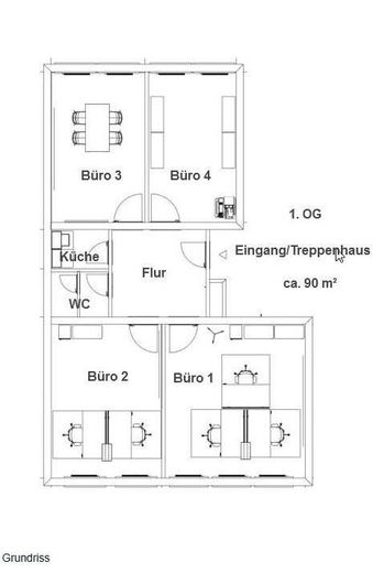 Modernes Büro am Neumarkt – 90m², provisionsfrei & sofort verfügbar! – Grundriss