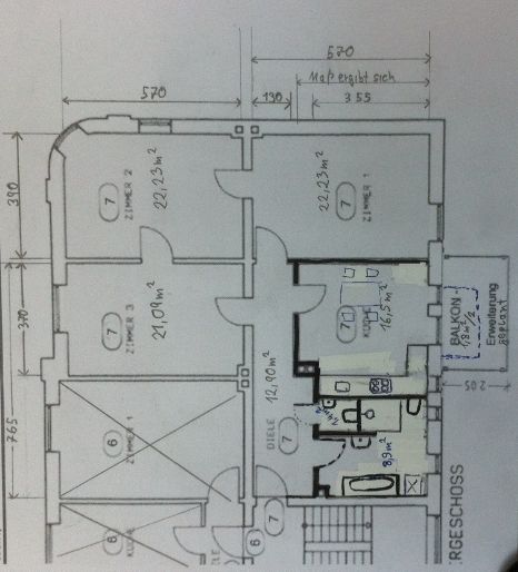 3 Zi Altbauwohnung mit Charm der Jahrundertwende - Balkon, Aufzug – Foto 23