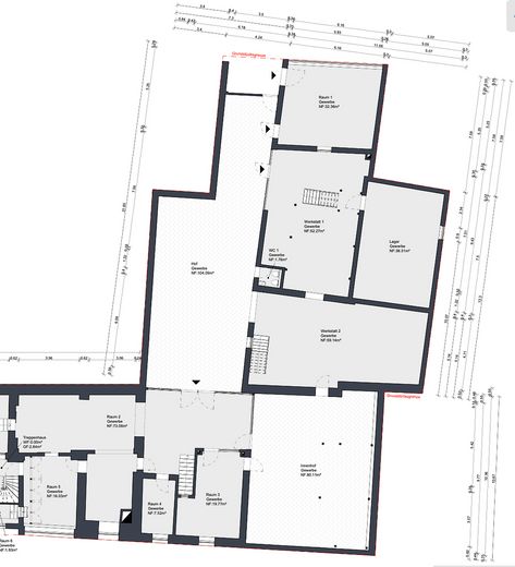 Büro + Werkstatt + Showroom | Glaseingang | ab 393 m² bis 700 m² | sofort! Kostenlose Werbefläche! – Grundriss EG