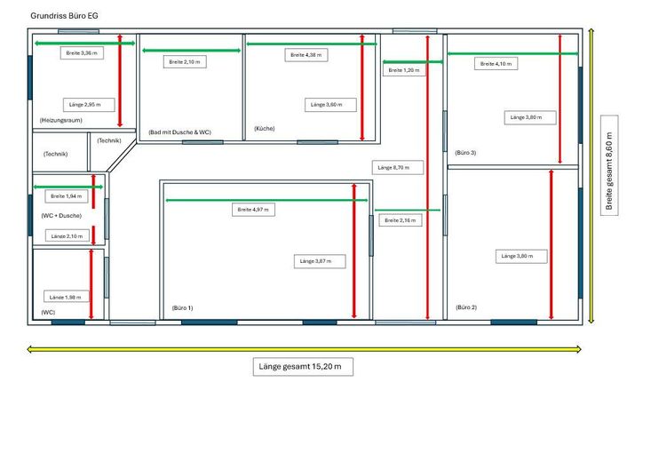 Vielseitige Gewerbeimmobilie in Wietmarschen OT Lohne: Halle, Büro & Wohnhaus – Grundriss EG Büro