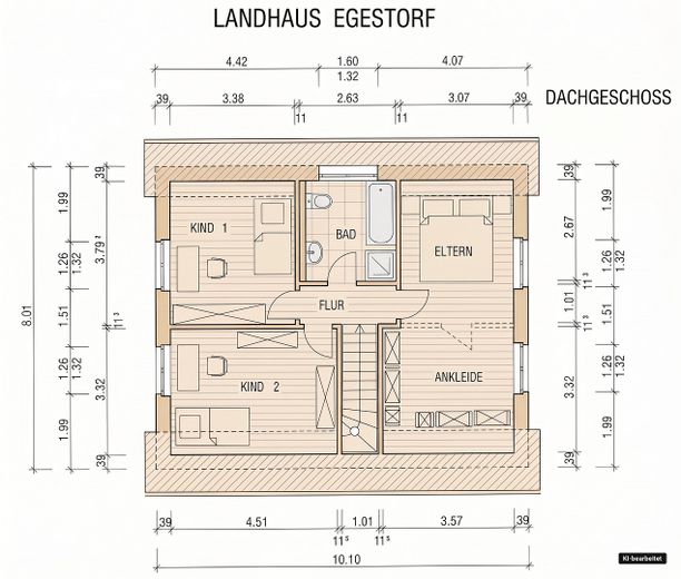Familienfreundlich wohnen in Egestorf – freistehendes Einfamilienhaus mit Südterrasse – Grundriss DG