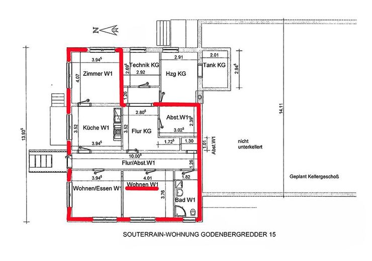 Mehrfamilienhaus 9 Wohnungen voll vermietet in Malente – Grundriss Souterrain