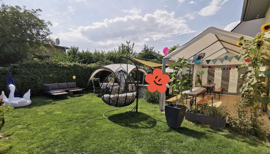Energieeffizientes Einfamilienhaus (EFH) in Schwerin von privat – Garten / Terasse im Aug 2022