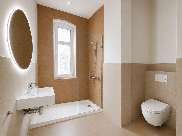 Appartement 2 pièces entièrement rénové avec cuisine moderne intégrée – Badezimmer