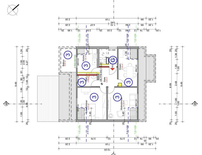 Almenhof · prima occupazione 2026 · appartamento di 3 locali all'ultimo piano con soleggiato balcone SW · KFW 55EE – Grundriss DG