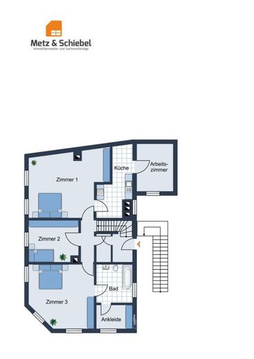 MZ-Hechtsheim: 3 Einheiten unter einem Dach - Wohnen und Gewerbe in attraktiver Lage – Grundriss OG
