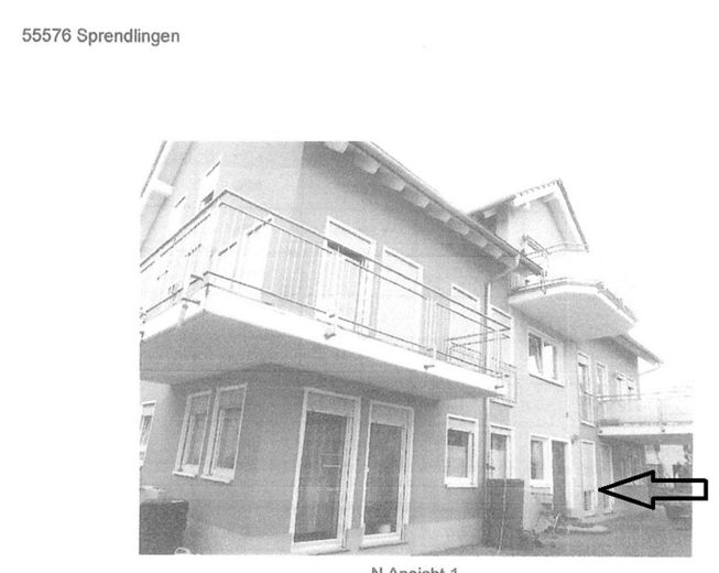3 Zimmer Exklusiv Wohnung auf Erdgeschoß in ruhige Lage – Das Haus, Pfeil an der Wohnung