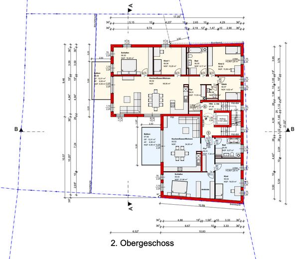 Baugründstück mit Blick auf den Mühlgraben / Saale inkl. Baugenehmigung für Mehrfamilienhaus – 2. OG