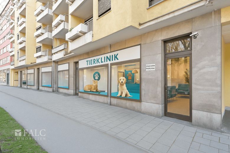 Zentrumsnahe, attraktive 3-teilige Gewerbeeinheit in der Münchner Innenstadt – Bsp: Tierklinik KI generiert