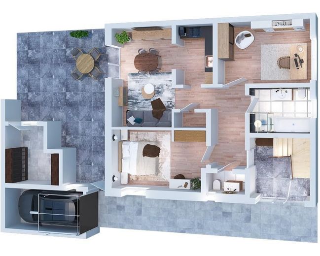 Grundriss EG mit Außenanlage