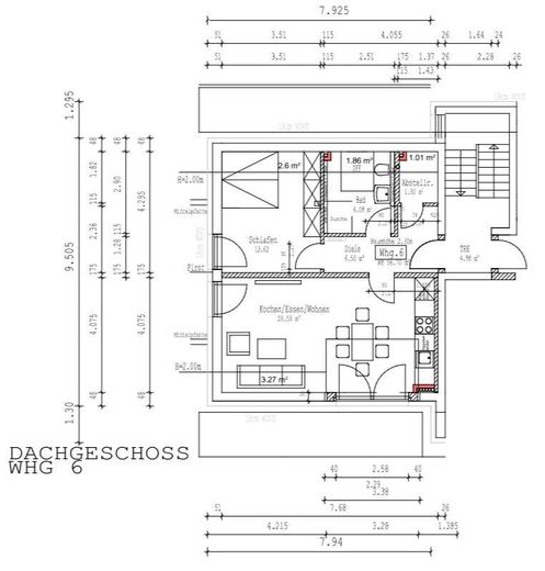 Grundriss WHG 6, DG