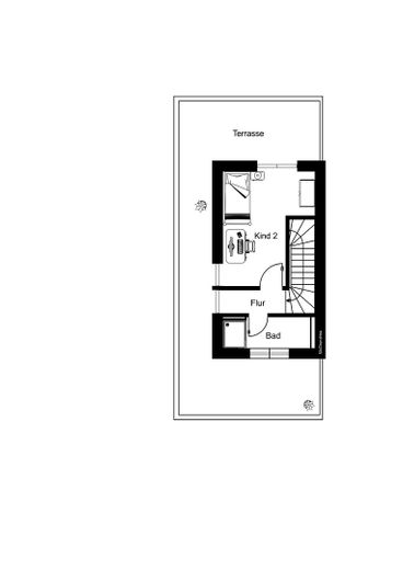 ¡Casa moderna KfW55 de 2020 con terraza en la azotea y cocina en Múnich-Untermenzing! ¡Sin comisión! – Grundriss Dachgeschoss