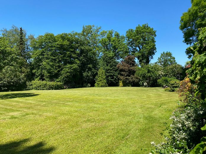 Großzügiges Anwesen unter Reet mit großem parkähnlichem Grundstück - vielseitig nutzbar. – Blick in den Garten