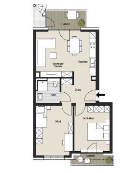 Neustadt-Süd - Citywohnung am Volksgarten - modernisiert - – WE 12
