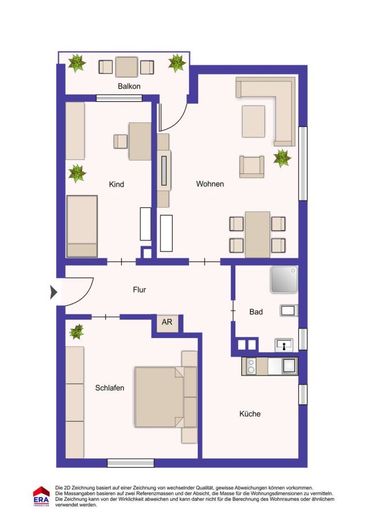 Schöne 3-Zi-Whg. mit Balkon und Stellplatz, zentral in Ludwigsburg – Grundriss