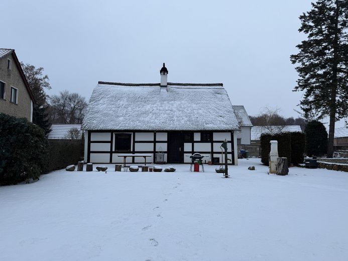 Zauberhaftes Reetdachhaus, große Scheune, großzügiges Grundstück, in der Ruhe des Naturparks – Reetdachhaus
