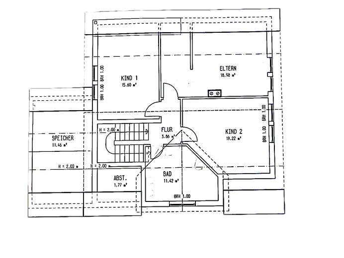 OG mit 3 Schlafzimmern und Bad