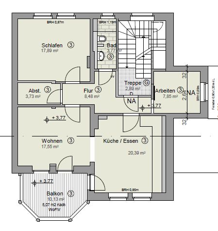 Mehrfamilienhaus mit 4 Eigentumswohnungen und separatem Bauplatz – Grundriss Obergeschoss