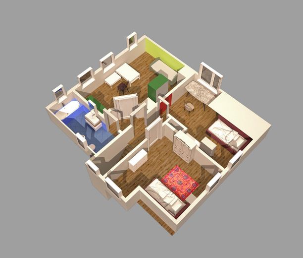 Grundriss 1. Obergeschoss 3D