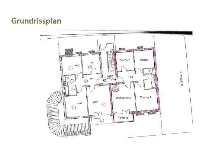 Grundrissplan Erdgeschoss