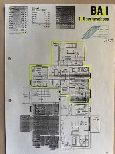 Grundriss 1. OG, Whg. Nr. 2