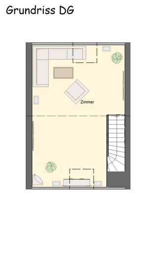 Gerenoveerde eindwoning met kelder en verbouwde zolder – Grundriss DG