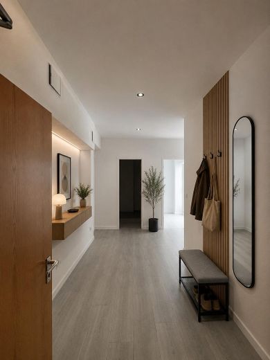 Newly converted 3-room apartment on the ground floor – Wohnzimmer + Eingangsbereich