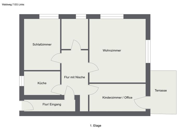 Renovierte 3- Zimmer Erdgeschosswohnung mit EBK und Terrasse in ruhiger Lage in 23974 Neuburg – Grundriss Wohnung