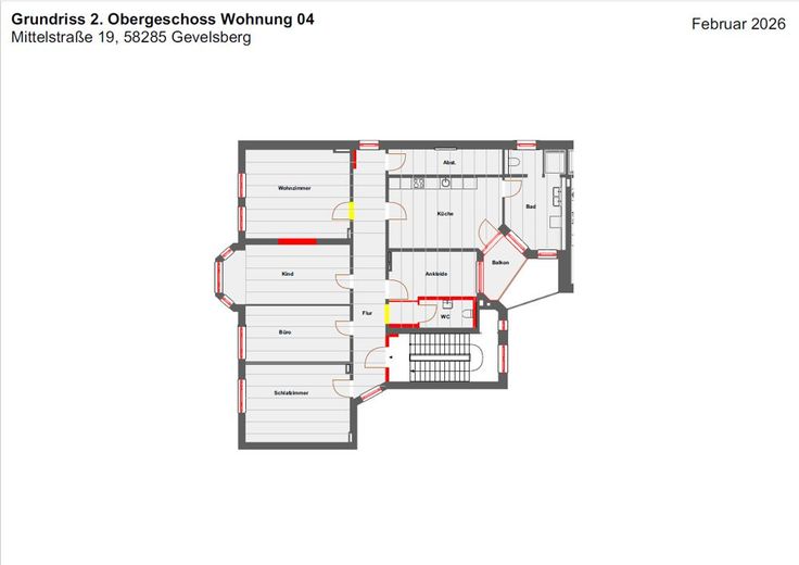 Stilvolle Altbauwohnung - kernsaniert mit modernem Wohnkomfort – Grundriss Wohnung 4, 2.Obergeschoss