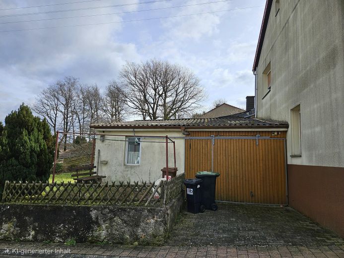 Garage mit Schuppen