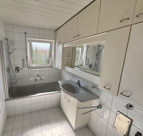 Hohentwiel manzaralı 3,5 odalı daire – Badezimmer mit Badewanne