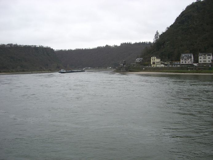 1. Linie am Rhein, Sonnenseite, Sankt Goarshausen Mittelhaus 145 QM – Blick aus dem Wohnzimmer