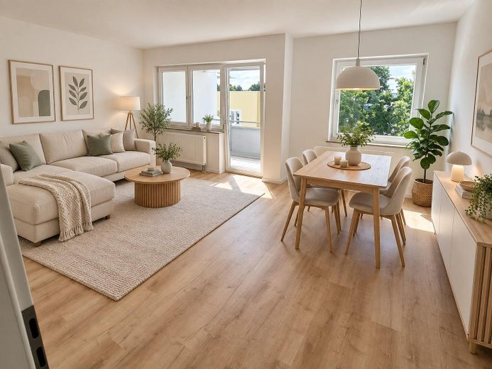 Appartamento trilocale completamente ristrutturato con balcone - Senza commissioni – Zustand echt -  Einrichtung KI