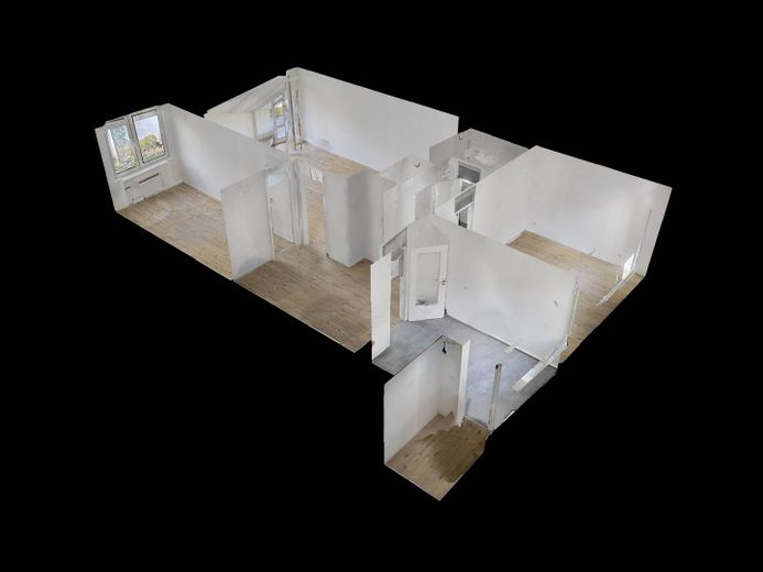 Hell und geräumig: 3-Zimmer-Wohnung. mit Balkon und Wannenbad in fußläufiger Nähe zur Innenstadt – 3D-Ansicht Grundriss